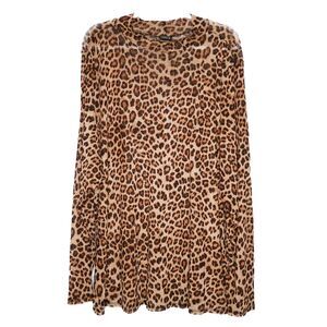 Torrid Leopard Print Top Size‎ 5 Long Sleeve Sheer Blouse Plus Size